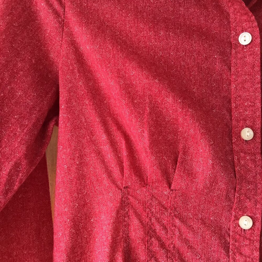 Lauren Ralph Lauren Women's Long Sleeve Pink Button Up Collar V Neck Blouse - Picture 7 of 9